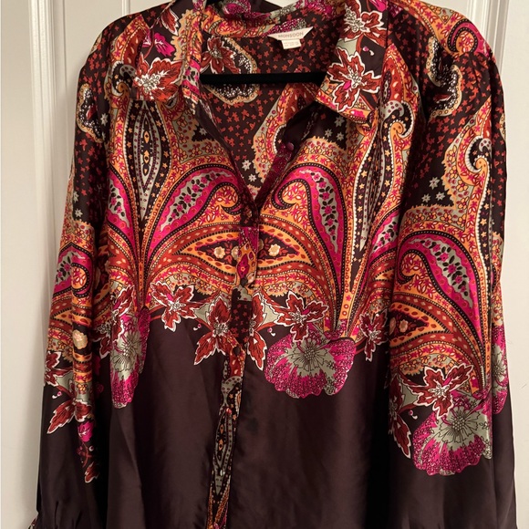 Brown and paisley print blouse by Monsoon in the UK size 18 - Picture 1 of 6